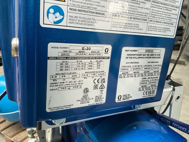 2023 graco e-30 reactor met compressor en toebehoren - afbeelding 11 van  13