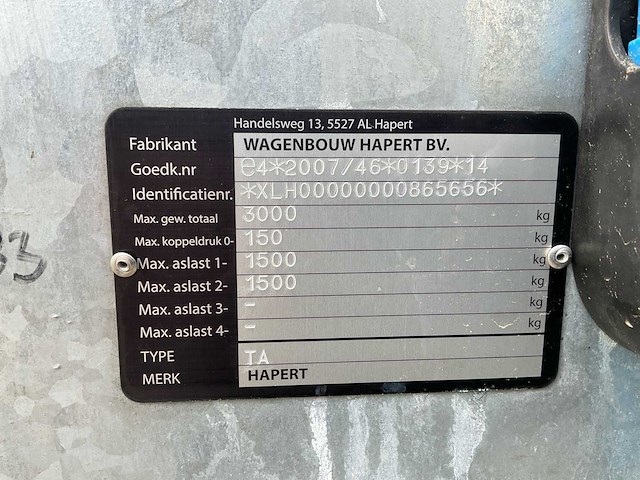 2023 hapert cobalt ta 3000 aanhangwagen kipper - afbeelding 22 van  22