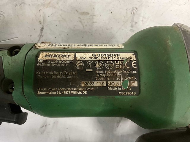 2023 hikoki g3613dvf haakse slijpmachine - afbeelding 3 van  3