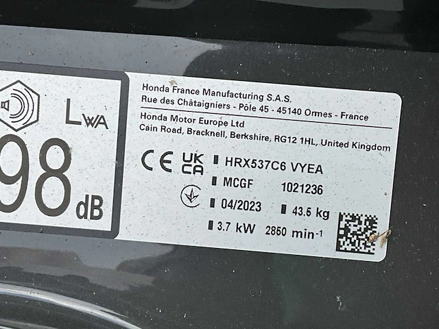 2023 honda hrx 537 vy grasmaaier - afbeelding 5 van  13