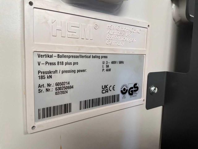 2023 hsm v-press 818 balenpers - afbeelding 8 van  8