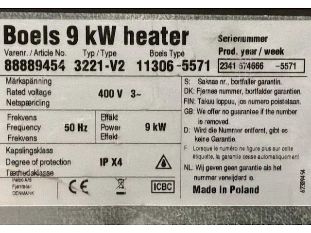 2023 inelco 3221-v2 industriële heater - afbeelding 4 van  5