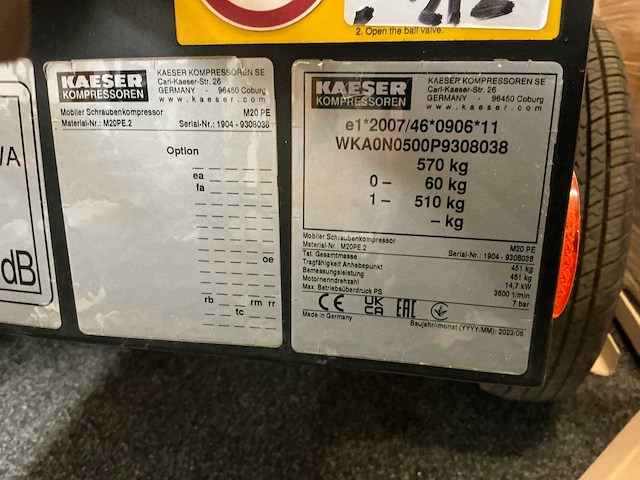 2023 kaeser m20 pe schroefcompressor - afbeelding 15 van  22