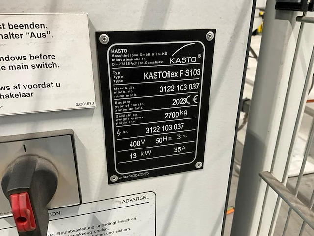 2023 kasto kastoflex f s103 universele metaal cirkelzaag - afbeelding 17 van  24