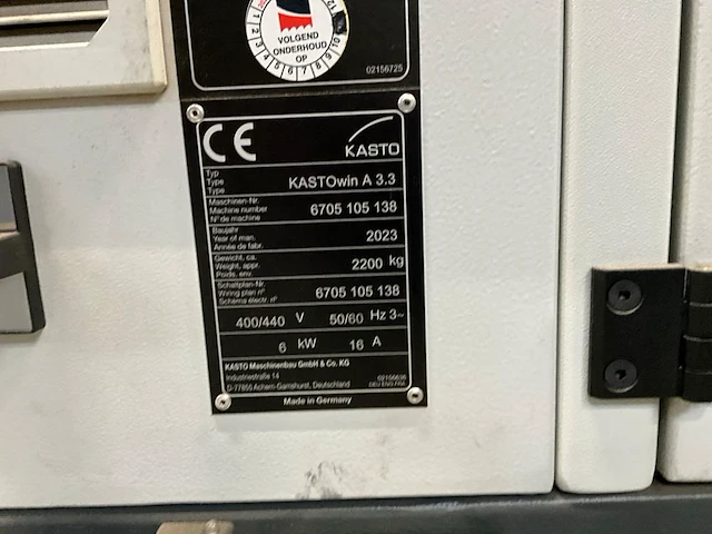 2023 kasto kastowin a 3.3 metaal bandzaag - afbeelding 4 van  13