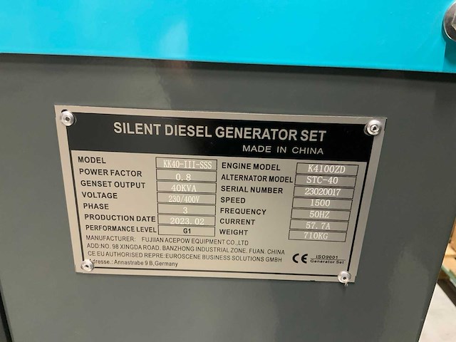 2023 kawakenki kk40-iii-sss silent diesel generator 40kva - afbeelding 12 van  15