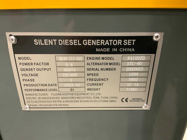 2023 kawakenki kk40-iii-sss silent diesel generator 40kva - afbeelding 10 van  16
