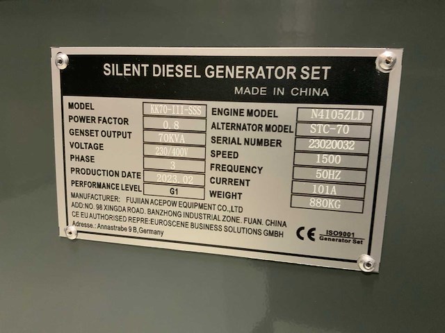 2023 kawakenki kk70-iii-sss silent diesel generator 70kva - afbeelding 13 van  15