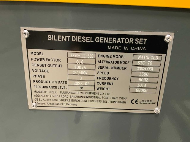 2023 kawakenki kk70-iii-sss silent diesel generator 70kva - afbeelding 17 van  18