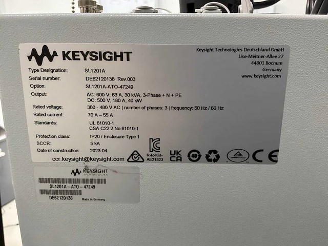 2023 keysight sl1201a regenerative ac/dc emulator - afbeelding 4 van  29