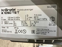 2023 kranzle k1050tst hogedrukreiniger - afbeelding 3 van  11