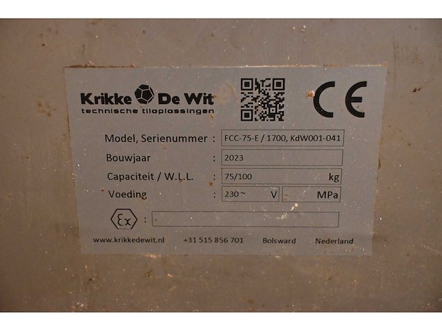 2023 krikke - de wit heavyboy ffc-75-e- 1700 rvs bekken lift - afbeelding 7 van  7