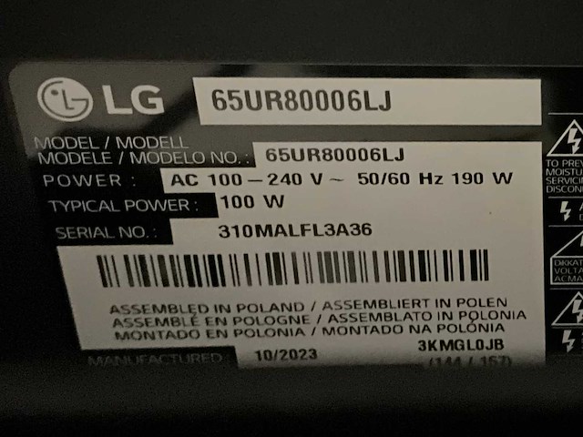 2023 lg 4k uhd 65ur80006lj televisie - afbeelding 4 van  9