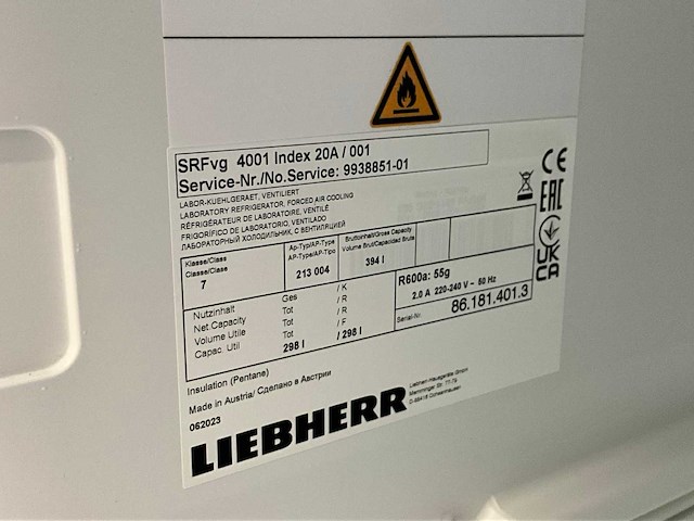 2023 liebherr srfvg 4001 laboratoriumkoelkast - afbeelding 5 van  5