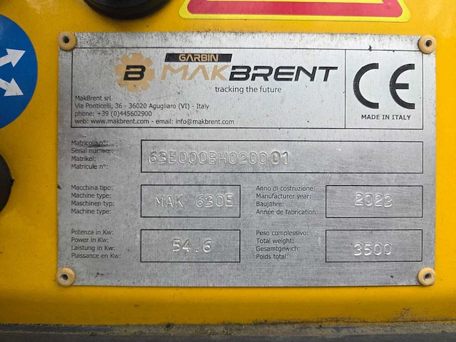2023 makbrent max 630e sleuvengraafmachine - afbeelding 1 van  2