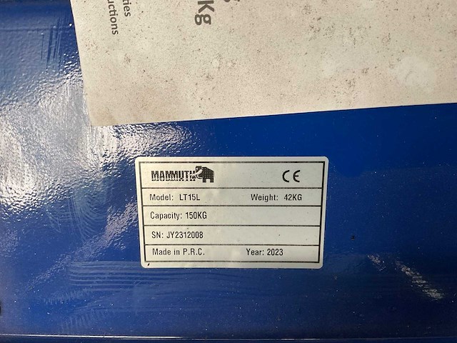 2023 mammuth lt15l heftafel - afbeelding 3 van  3