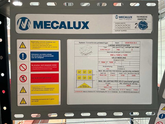 2023 mecalux 2c-s 1718 palletstelling - afbeelding 4 van  4