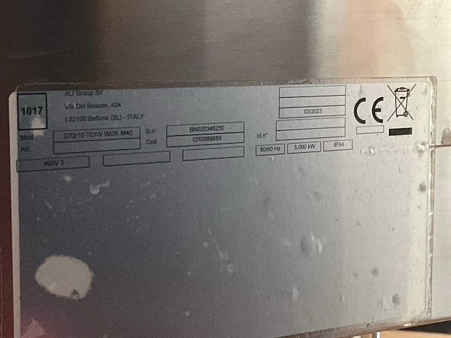 2023 metos d72/10 tciw wok m40 inductie wokunit - afbeelding 5 van  5