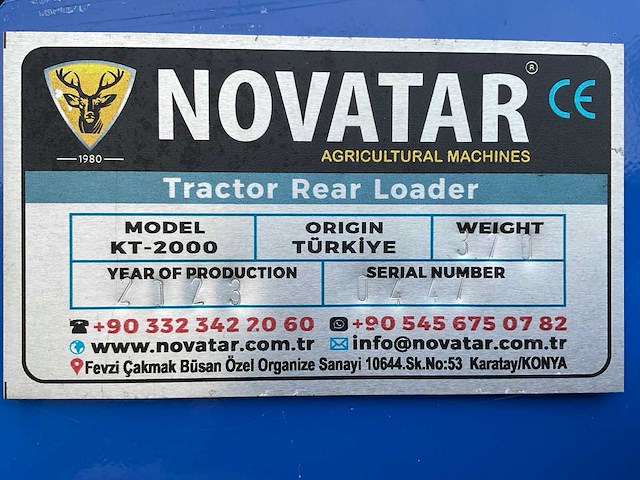 2023 novatar kt-2000 plus achterlader - afbeelding 8 van  8
