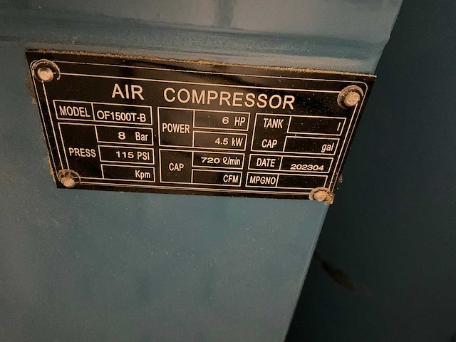 2023 of1500t-b luchtcompressor - afbeelding 6 van  6