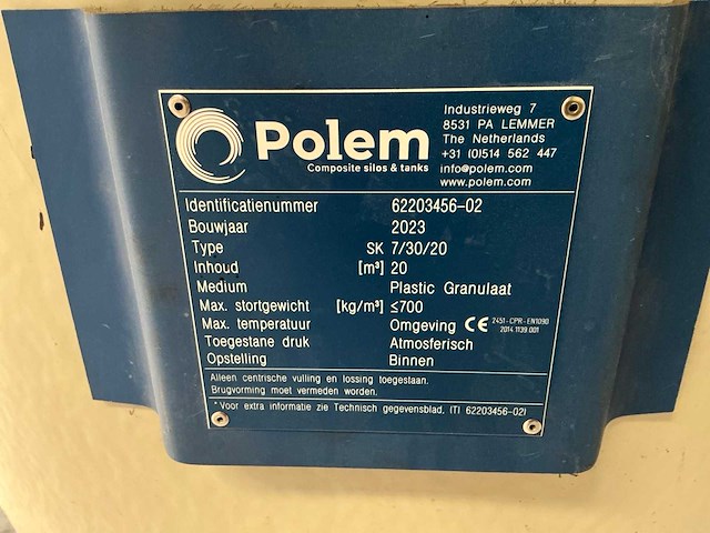 2023 polem sk7/30/20 granulaat silo - afbeelding 5 van  6