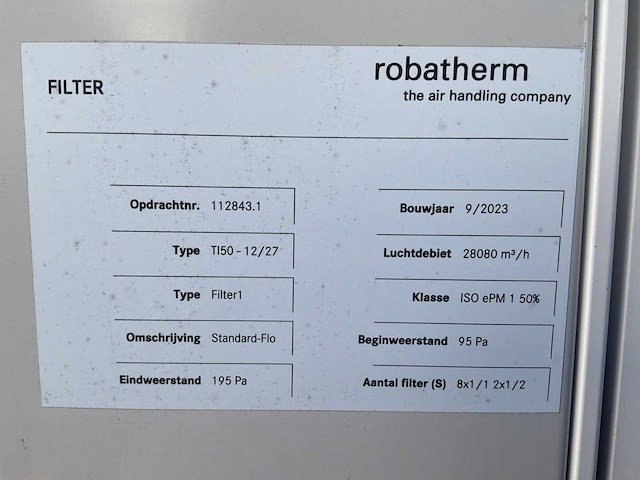 2023 robatherm ti-12/27 luchtbehandelingssysteem - afbeelding 9 van  16