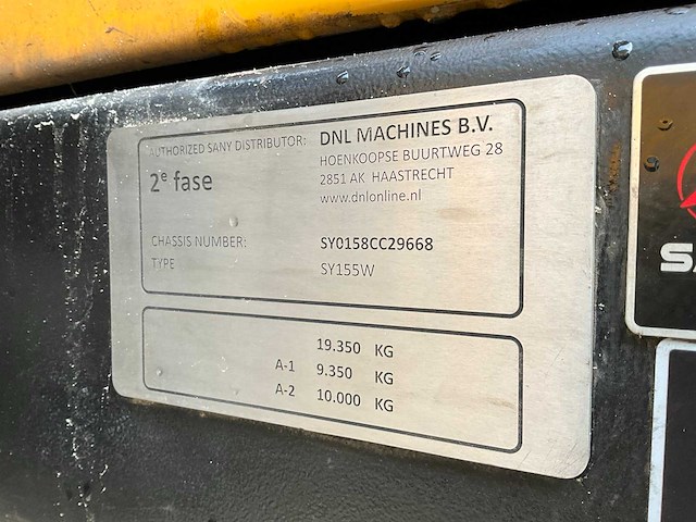 2023 sany sy155w mobiele graafmachine - afbeelding 27 van  36