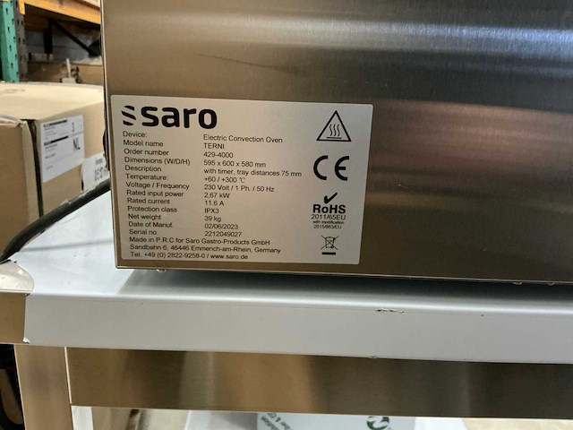 2023 saro terni convectie oven - afbeelding 3 van  5