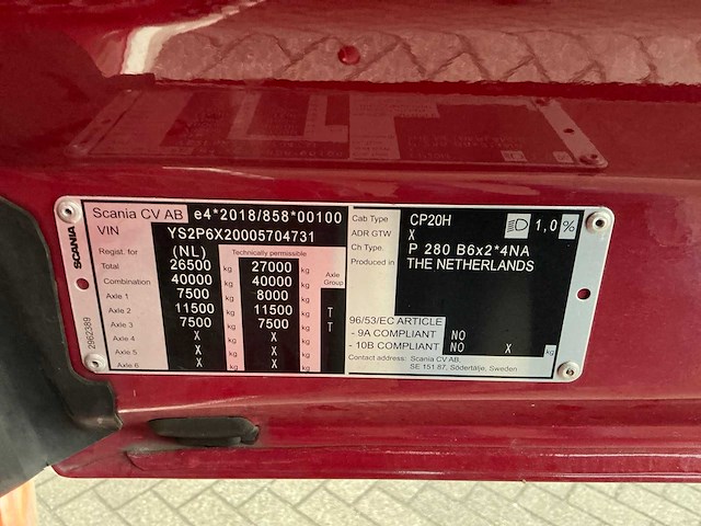 2023 scania p280 vrachtwagen met huifopbouw - afbeelding 11 van  41