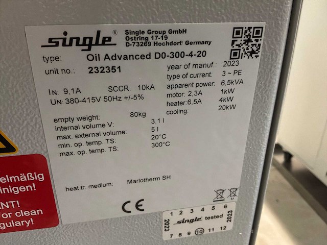 2023 single oil geavanceerde d0-300 temperatuurregelingsunit - afbeelding 7 van  7