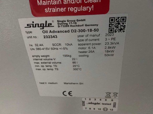 2023 single oil geavanceerde d2-300 hoogtemperatuurregelingsunit - afbeelding 7 van  7
