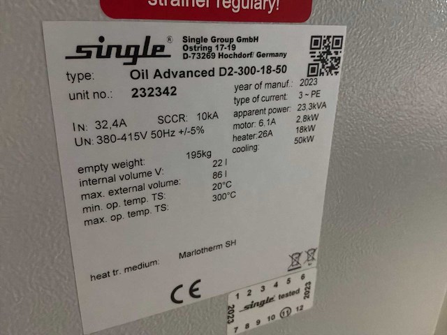 2023 single oil geavanceerde d2-300 hoogtemperatuurregelingsunit - afbeelding 7 van  7