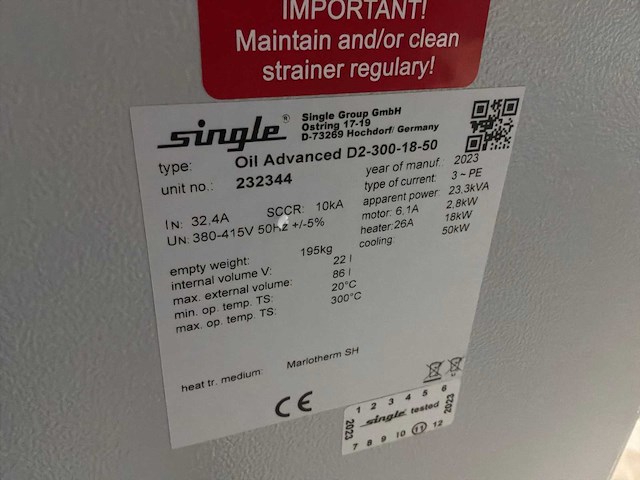 2023 single oil geavanceerde d2-300 hoogtemperatuurregelingsunit - afbeelding 7 van  7