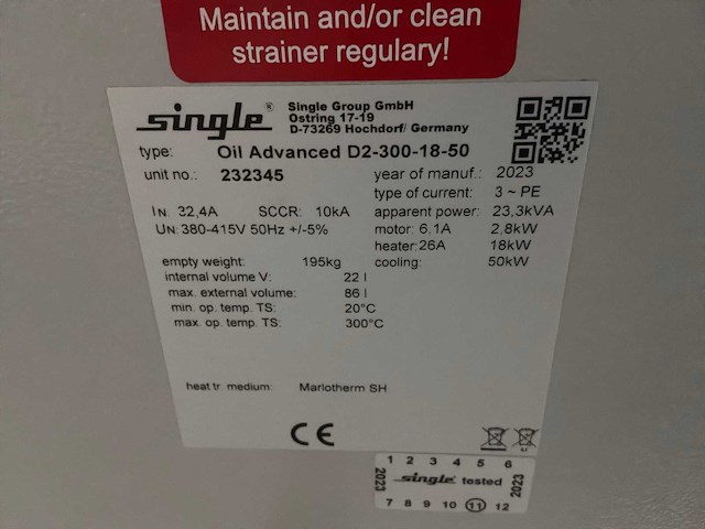 2023 single oil geavanceerde d2-300 hoogtemperatuurregelingsunit - afbeelding 7 van  7