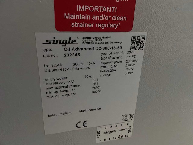 2023 single oil geavanceerde d2-300 hoogtemperatuurregelingsunit - afbeelding 7 van  7