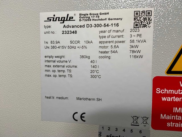 2023 single oil geavanceerde d3-300 hoogtemperatuurregelingsunit - afbeelding 7 van  7
