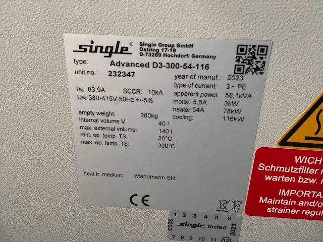 2023 single oil geavanceerde d3-300 hoogtemperatuurregelingsunit - afbeelding 7 van  7