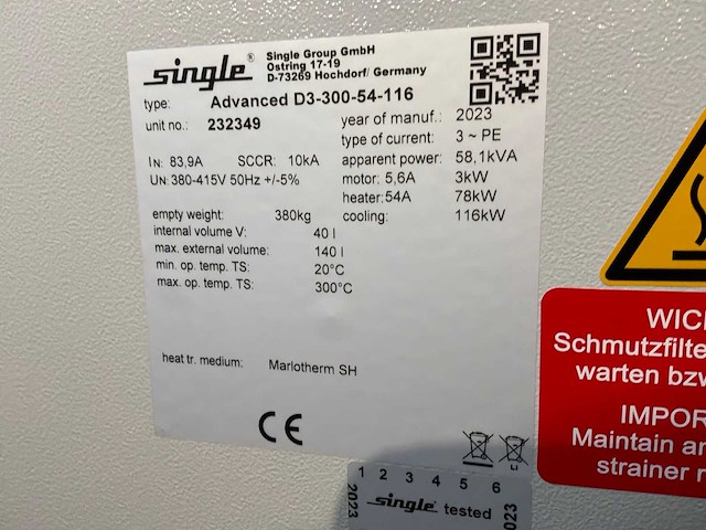 2023 single oil geavanceerde d3-300 hoogtemperatuurregelingsunit - afbeelding 7 van  7