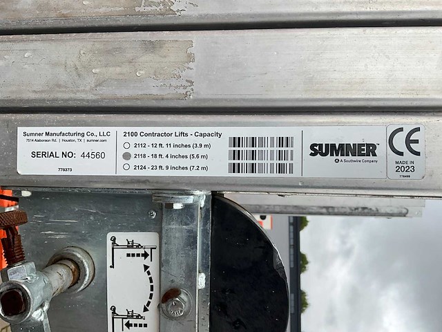 2023 sumner manufacturing 2118 materiaallift / kanaallift - afbeelding 4 van  12