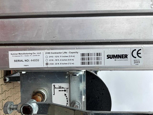 2023 sumner manufacturing 2124 materiaallift / kanaallift - afbeelding 4 van  12