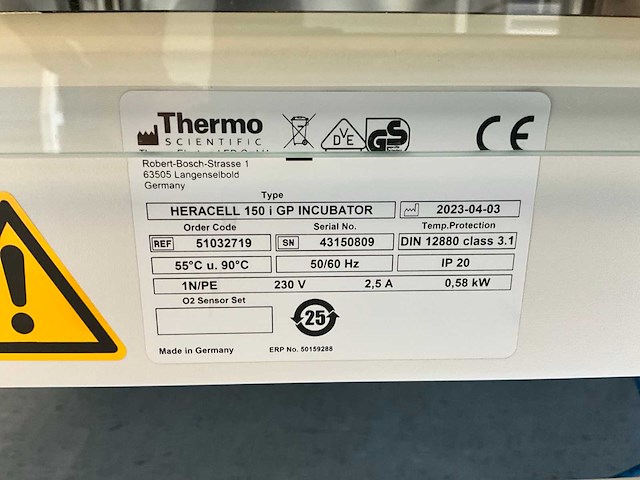 2023 thermowetenschappelijke heracell 150i gp laboratorium co2-incubator (4x) - afbeelding 1 van  12
