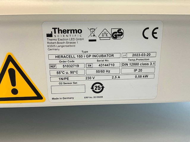2023 thermowetenschappelijke heracell 150i gp laboratorium co2-incubator (4x) - afbeelding 15 van  21