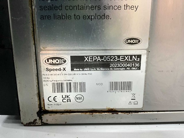 2023 unox speed-x xepa-0523-exln.2 high speep oven - afbeelding 2 van  12