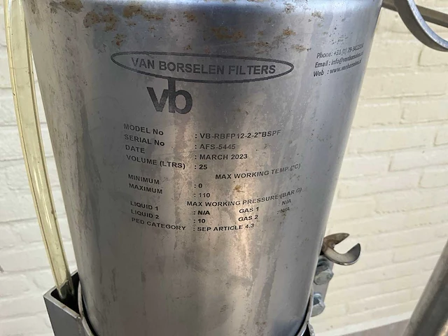 2023 van borselen vb-rbfp 12-2-2 rvs cartridgefilterhuis - afbeelding 3 van  3