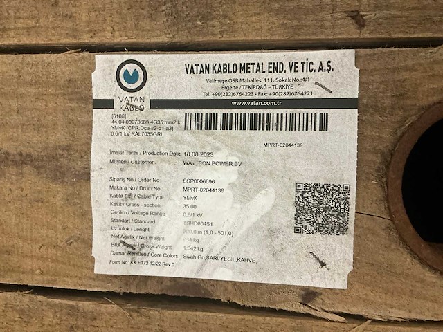 2023 vatan kablo ymvk stroomkabel - afbeelding 4 van  5