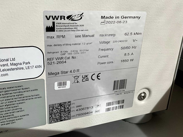 2023 vwr mega star 4.0r centrifuge - afbeelding 7 van  7