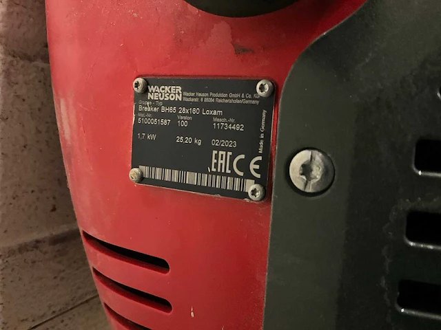 2023 wacker neuson breaker bh65 benzine breekhamer - afbeelding 2 van  2