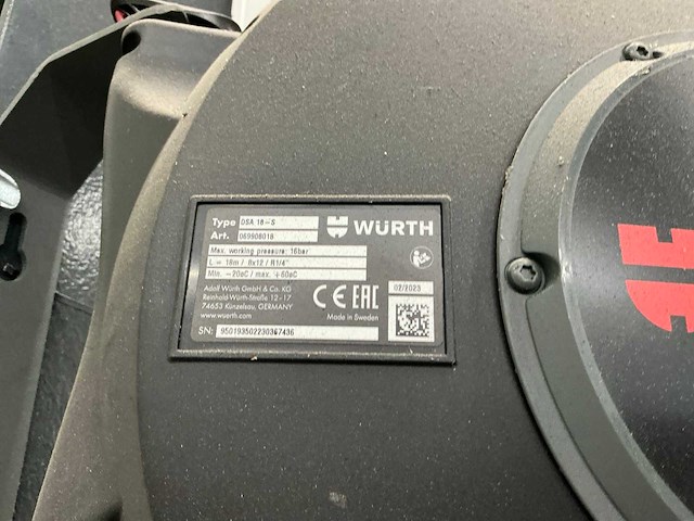 2023 würth dsa 18-s luchtslanghaspel (4x) - afbeelding 6 van  8