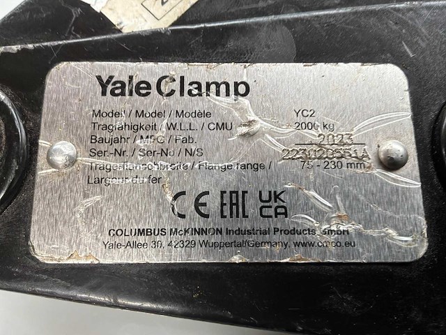 2023 yale yc2 platenklem - afbeelding 6 van  6