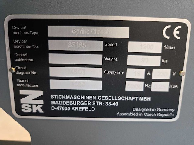 2023 zsk sprint classic industriële borduurmachine - afbeelding 9 van  9